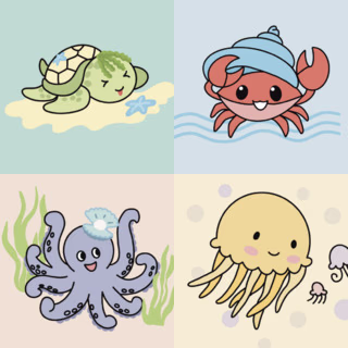 Sea animals Design icon